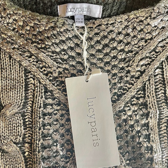 Lucy Paris Silver Foil Crop Sweater - Picture 6 of 7
